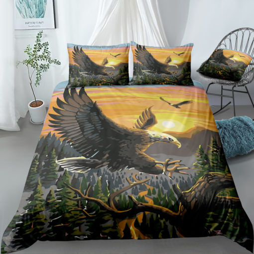 Trang0306047 EAGLE AND THE SUN 3D PRINTED SHOWER CURTAIN