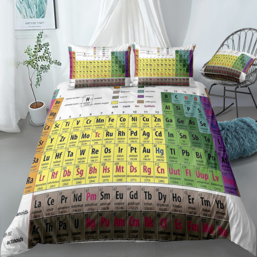 Trang0306089 PERIODIC TABLE OF ELEMENTS POLYESTER 3D PRINTED SHOWER CURTAIN TRENDING GIFT FOR CHEMIST