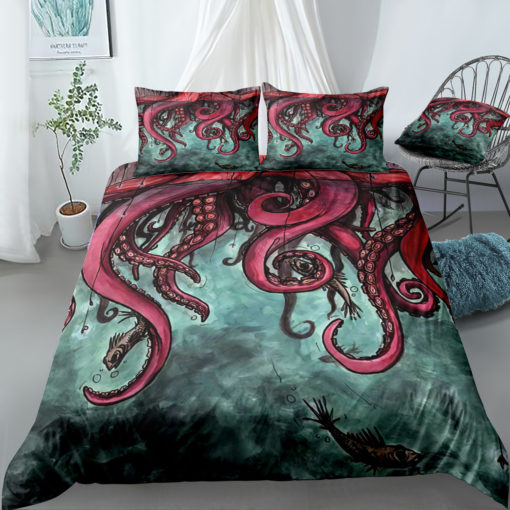 Trang0306127 THE OCTOPUS PAINTING ART 3D PRINTED SHOWER CURTAIN GIFT HOME DECORATION